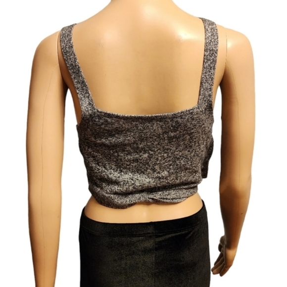 Aerie Heather Gray Knit Tank Top With Wrap Waist Tie Size M - Picture 4 of 11